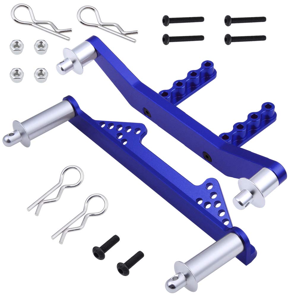 HobbyPark Aluminum Front & Rear Body Mounts with Body Posts - Upgrade Parts for 1/10 Traxxas Slash 2WD Rustler Stampede VXL RC Cars (Navy Blue) | Durable Off-Road & Racing Accessories for Enhanced Performance