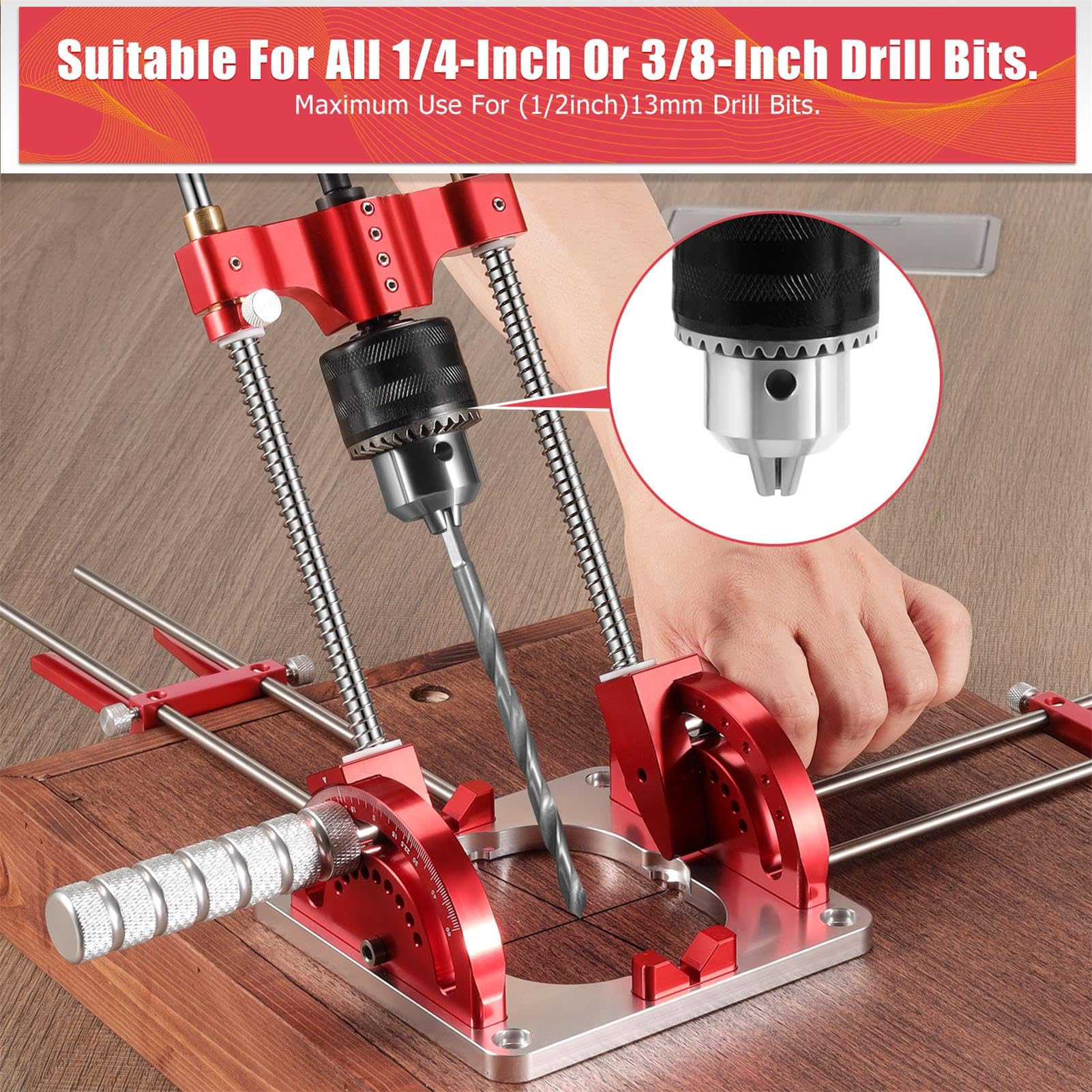 Portable Multi-Angle Drill Guide for Straight & Angled Holes (1/16