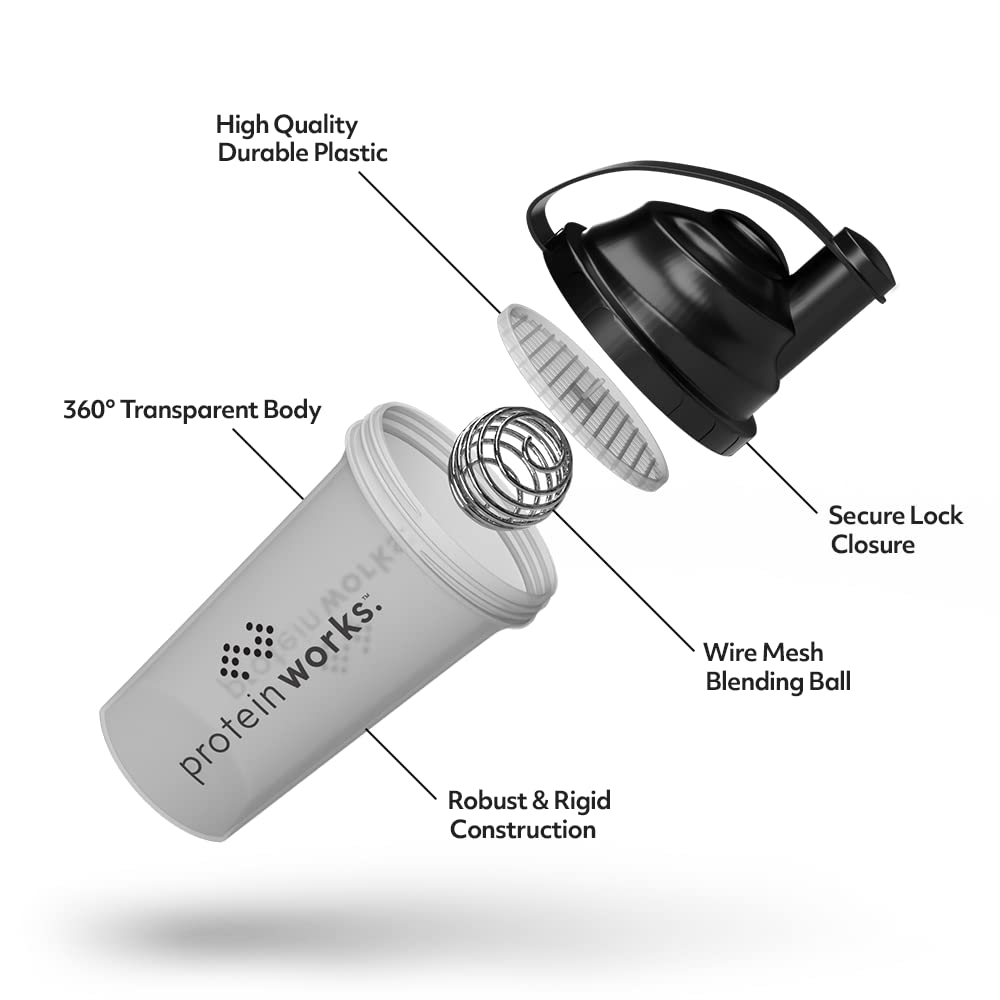 THE PROTEIN WORKS - The Sleakster Protein Shaker Bottle | 700ml Leak-Proof Mixing Cup for Gym, Workout & Sports | BPA-Free Fitness Accessory for Protein Powder & Pre-Workout Drinks