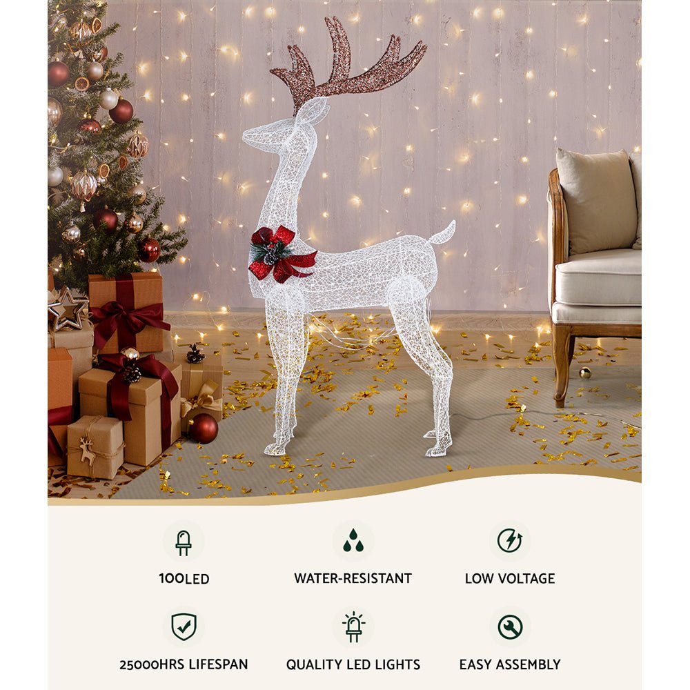 Waterproof Outdoor Christmas LED Rope Lights with Reindeer Motif - Perfect for Holiday Decorations, Garden, Patio, and Yard Lighting