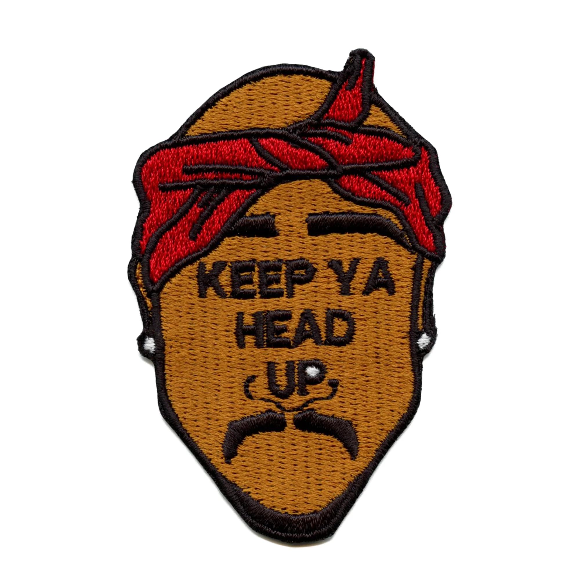 Keep Ya Head Up West Coast Rapper Embroidered Iron On Patch - Hip Hop Fashion Accessory for Jackets, Hats & Backpacks