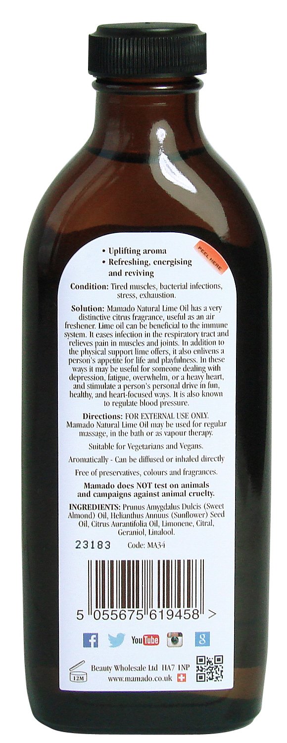 Premium Mamado Aromatherapy Essential Oil - 100% Natural Lime Oil, 150ml for Relaxation, Stress Relief & Home Diffuser Use