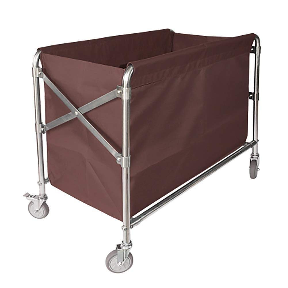 Heavy-Duty Collapsible Laundry Basket Cart with Brake Wheels - 330lbs Capacity Commercial Utility Hamper for Home & Laundry Business (Brown) - Perfect for Hotels, Dorms, and Large Households