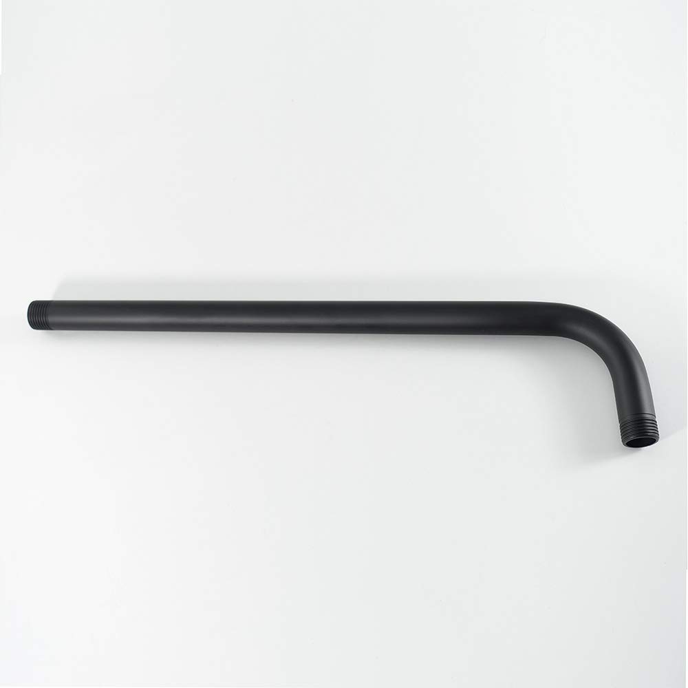 NearMoon 15 Inch Stainless Steel Shower Arm with Flange - Matte Black Wall Mounted Shower Head Extension for Bathroom & Spa - Perfect for Modern Home, Hotel, and Gym Installations