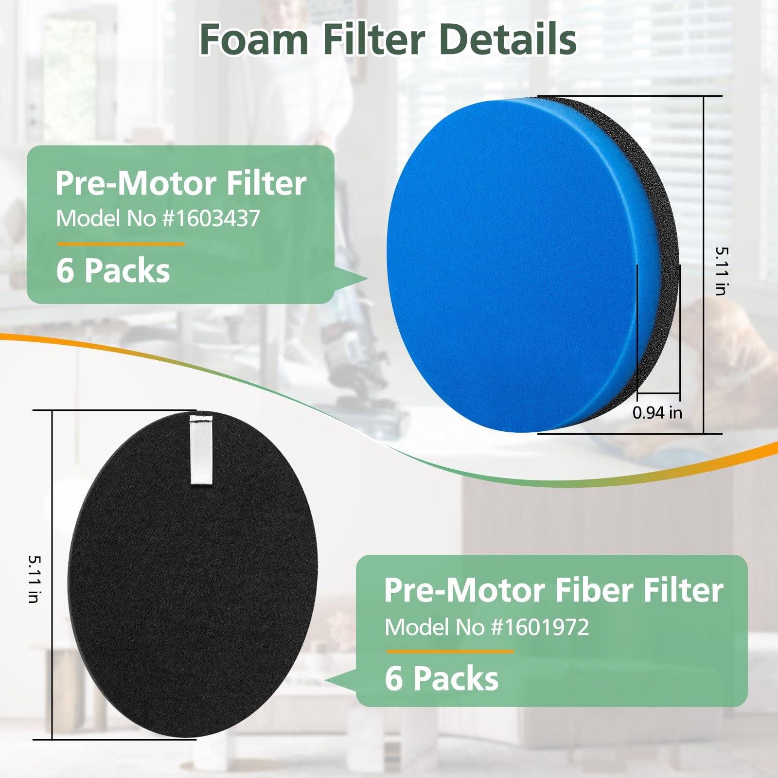 HEPA Filter Replacement Kit for Bissell 2998 Multiclean Lift-Off Pet Vacuum - Compatible with Bissell 2998, 2999, 2849, 3000, 3057, 28492, 31259, 3399, 2852, 31269, 3125W (3+6 Pack) - Part 1625641 - Ideal for Pet Hair Removal & Deep Cleaning