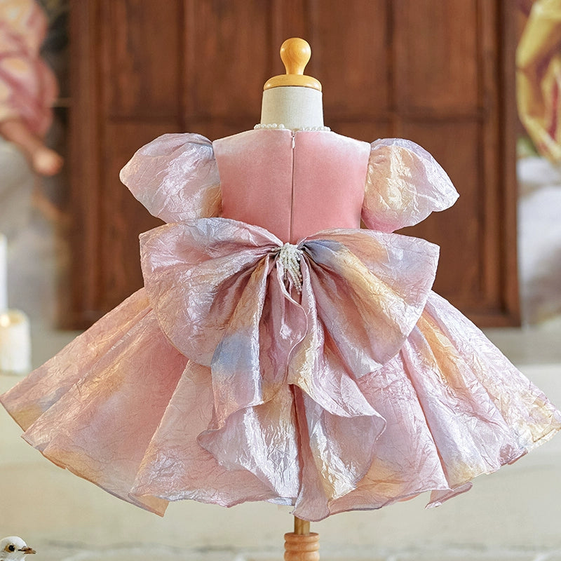 Pink Baby Girl Birthday Dress - Flower Girl Wedding Princess Gown for Special Occasions & Photo Shoots