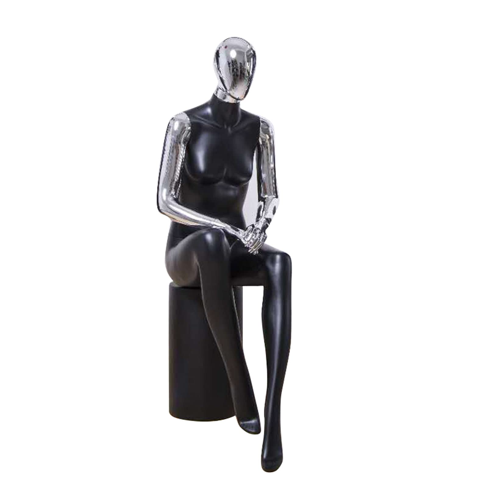 CXSTD Female Mannequin Torso with Detachable Body & Base Stand - Black Dress Form for Clothing Display, Retail Store, Boutique & Fashion Showroom Decor