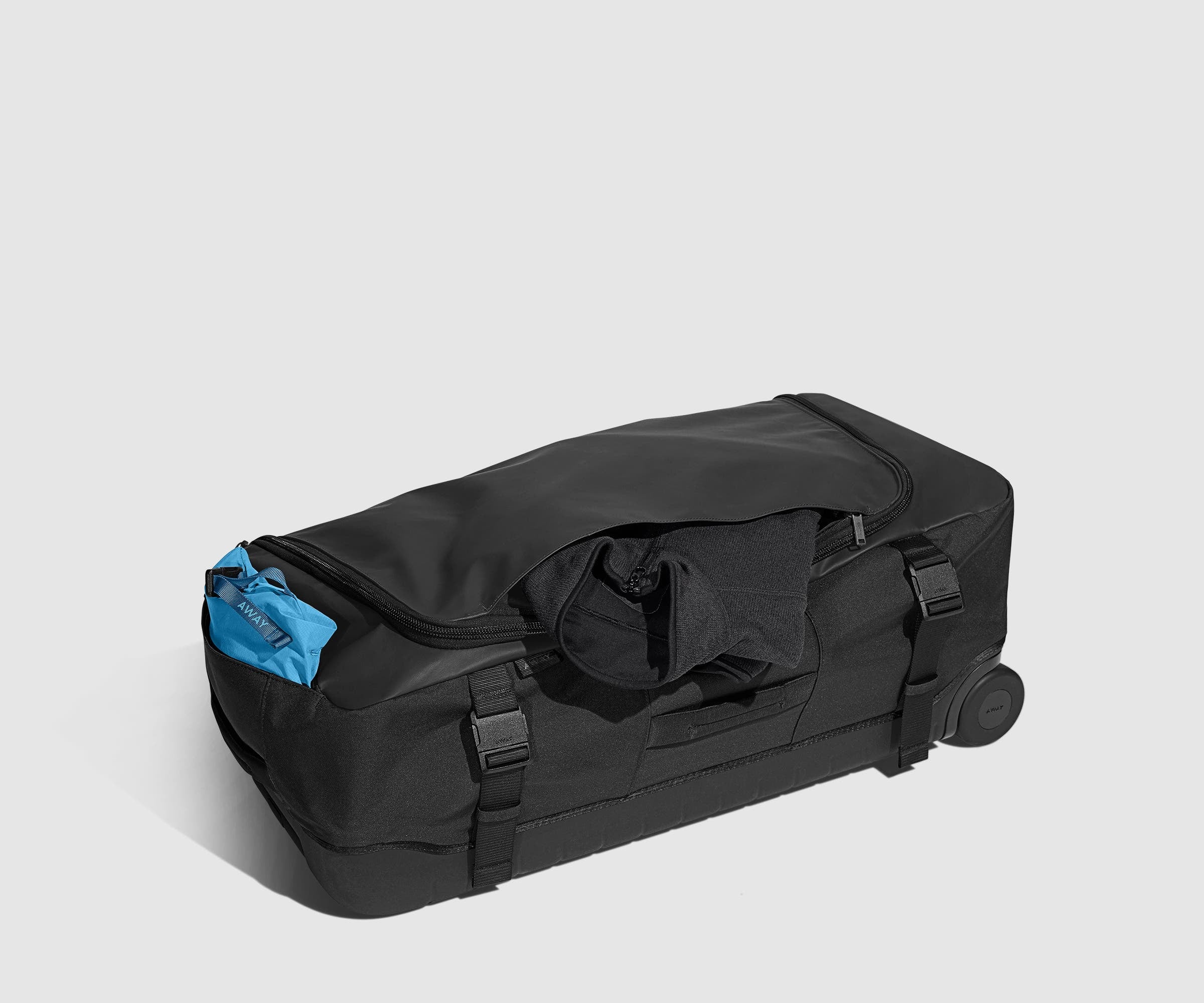 Jet Black 85L Active Rolling Duffle Bag - Large Capacity Travel Duffel with Wheels for Gym, Sports, Camping & Weekend Getaways