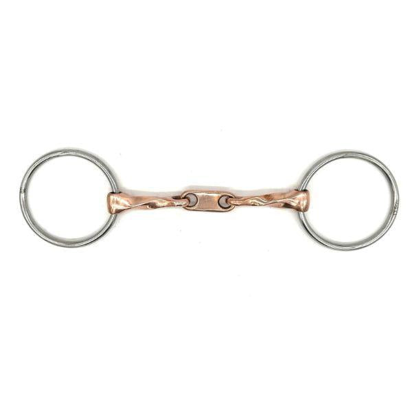 Jake Adams Copper Twisted Dr. Bristol Loose Ring Bit - Comfortable Horse Training Bit for Dressage, Jumping & Western Riding