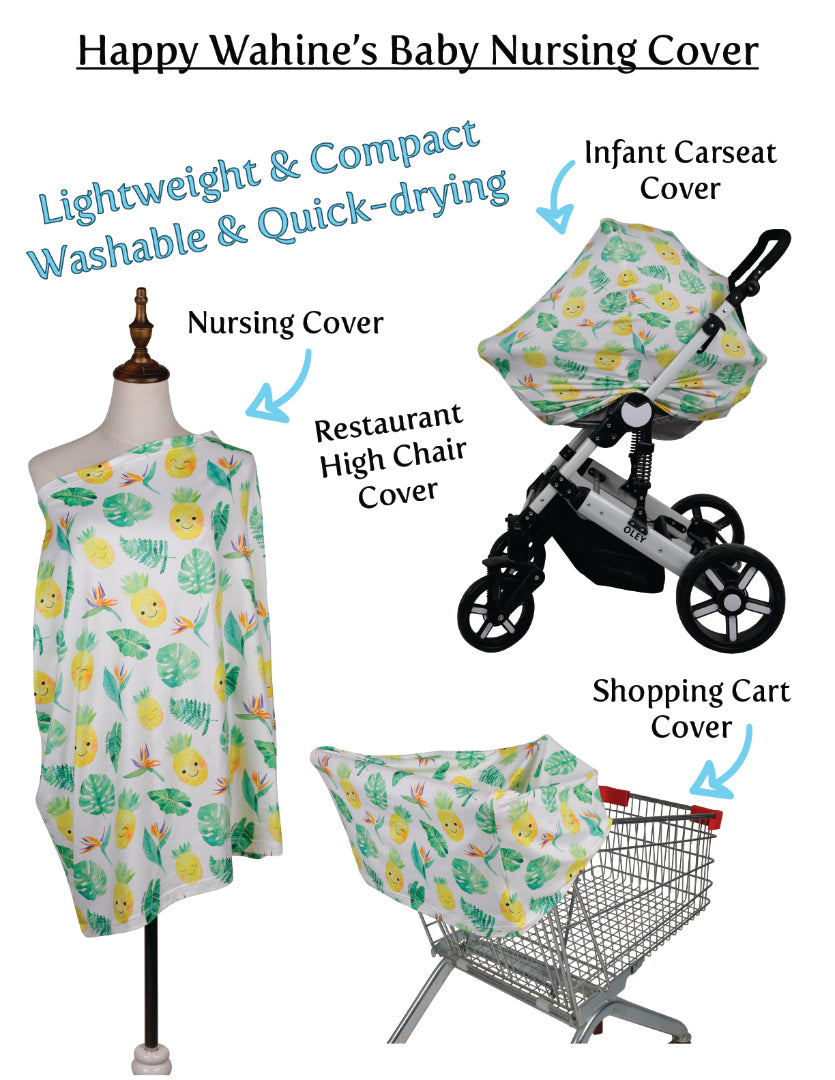 Baby Nursing Car Seat Cover - Breathable UV Protection for Infants, Soft Shave Ice White - Perfect for Strollers, Shopping & Outdoor Activities
