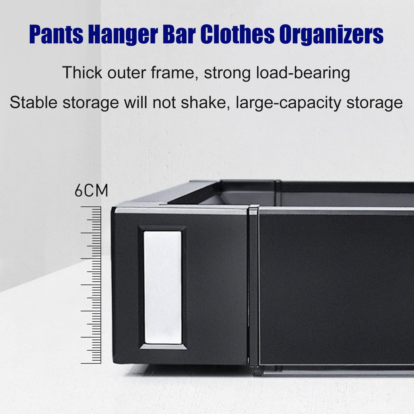 Telescopic Pull-Out Closet Rod with Detachable Pants Hanger Rack - Built-in Wardrobe Organizer for Trousers, Jeans & Scarves | Space-Saving Sliding Storage Solution for Bedroom, Closet or Walk-in Wardrobe