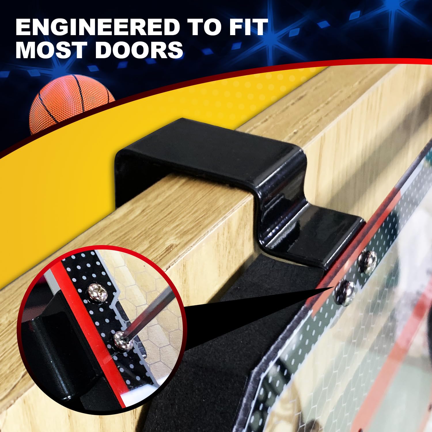 TOY Life Over Door Basketball Hoop - Indoor Mini Hoop for Kids, Teens & Adults - Play at Home or Office