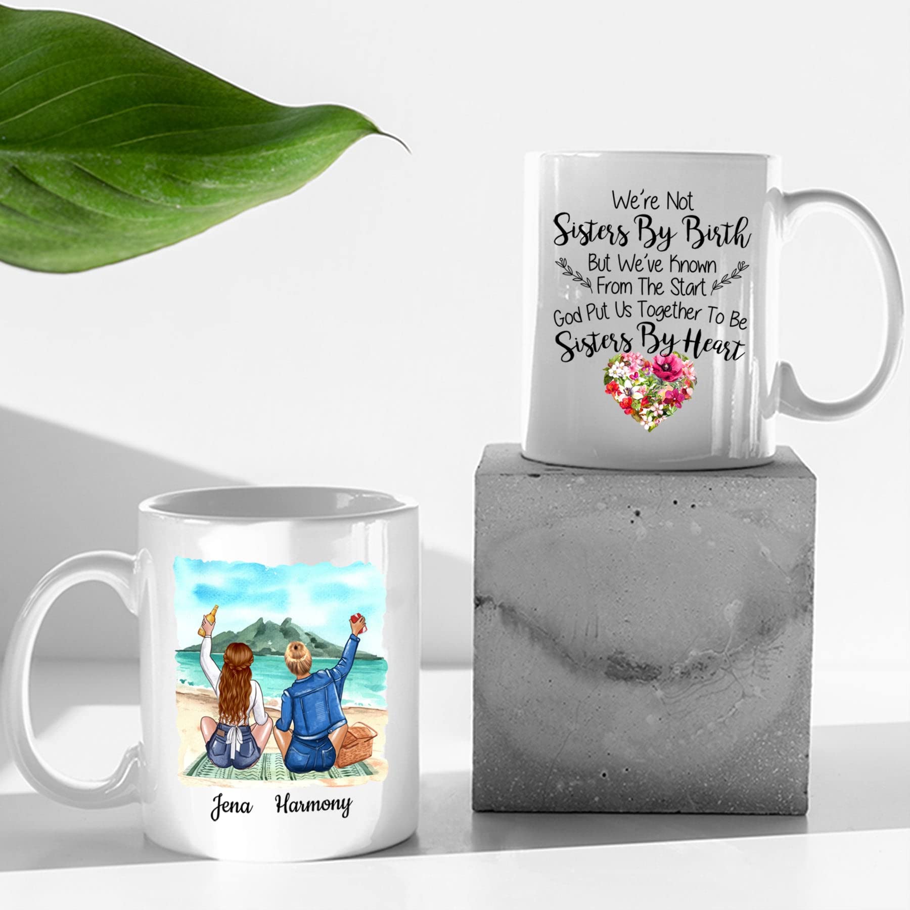 **Personalized Friendship Mugs for Women - Custom Coffee Cups with Names & Hairstyles - Bestie & Soul Sister Gift - 11oz & 15oz - Perfect for Birthdays, Galentine's Day & Coffee Lovers**