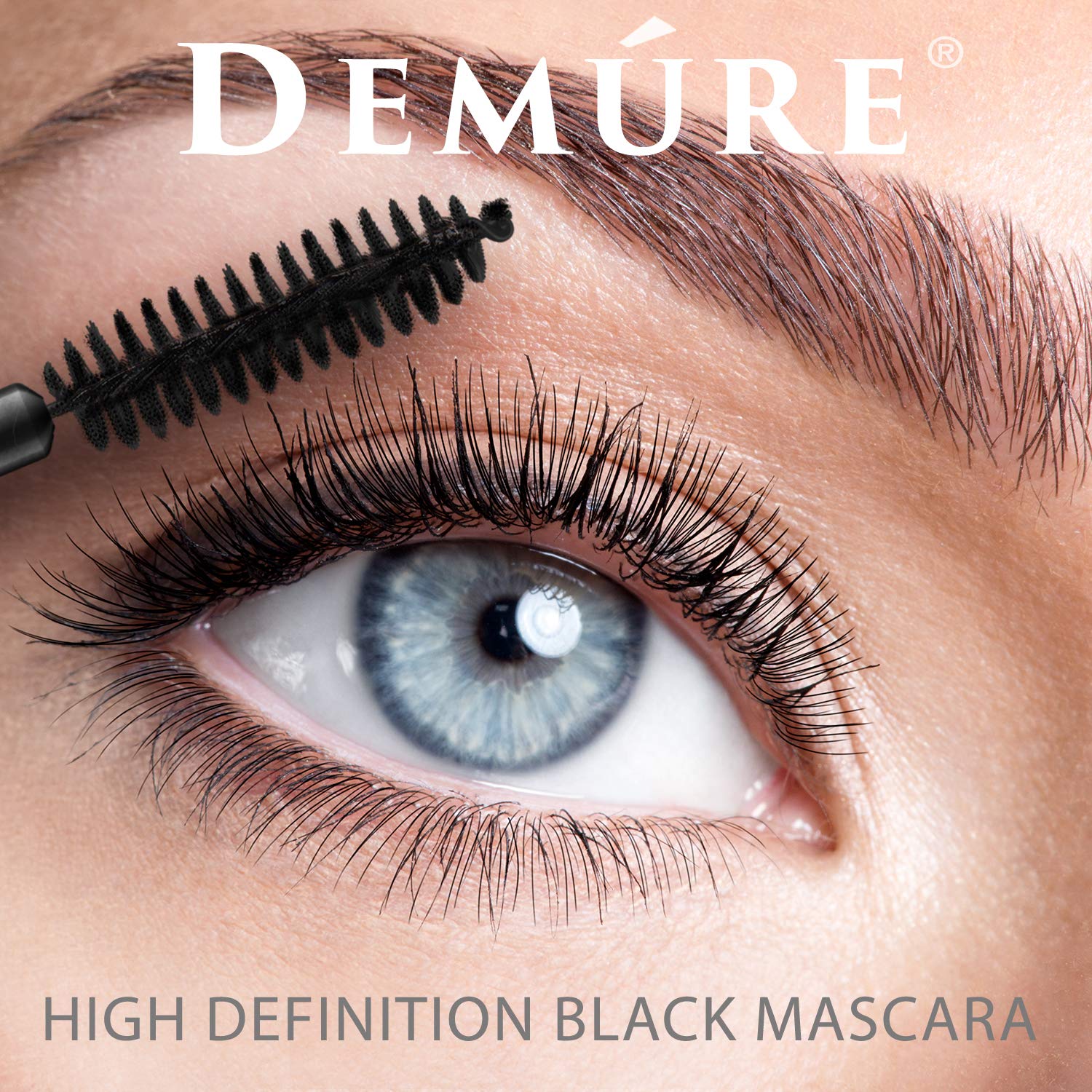 Demure Mineral Voluminous Eye Mascara - Conditioning Black Mascara for Long, Lush Lashes | Water Resistant & Lash Extension Friendly | HD Definition for Day & Night Wear