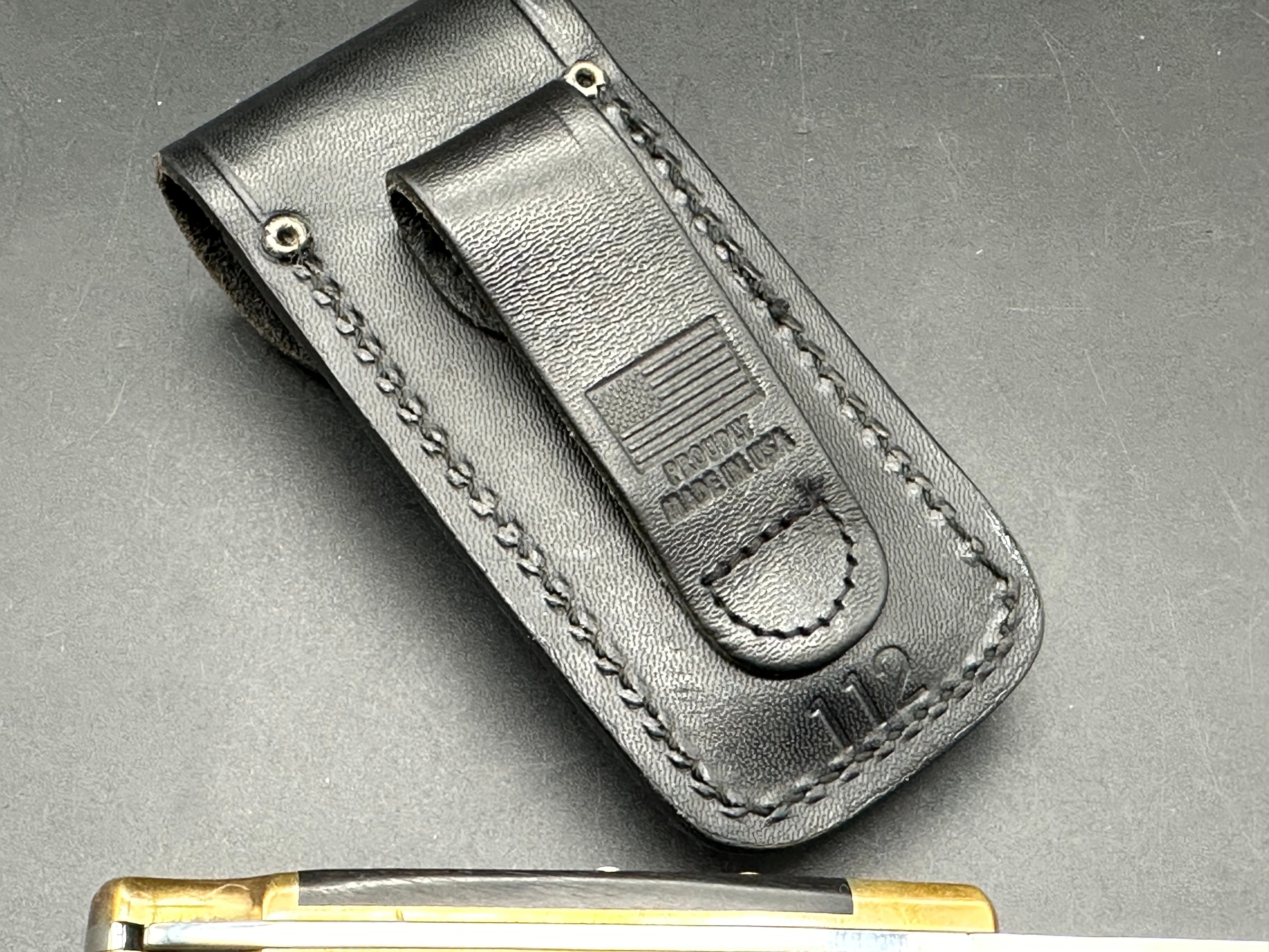Buck 110 Automatic Knife with Genuine Leather Sheath - EDC Folding Pocket Knife for Hunting, Camping & Outdoor Adventures