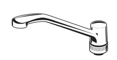 6D Spout for Laundry Faucet - Chrome Plated Brass (WP76538) | Heavy Duty Water Dispenser Attachment | Perfect for Utility Sinks, Washing Machines & Outdoor Hose Connections