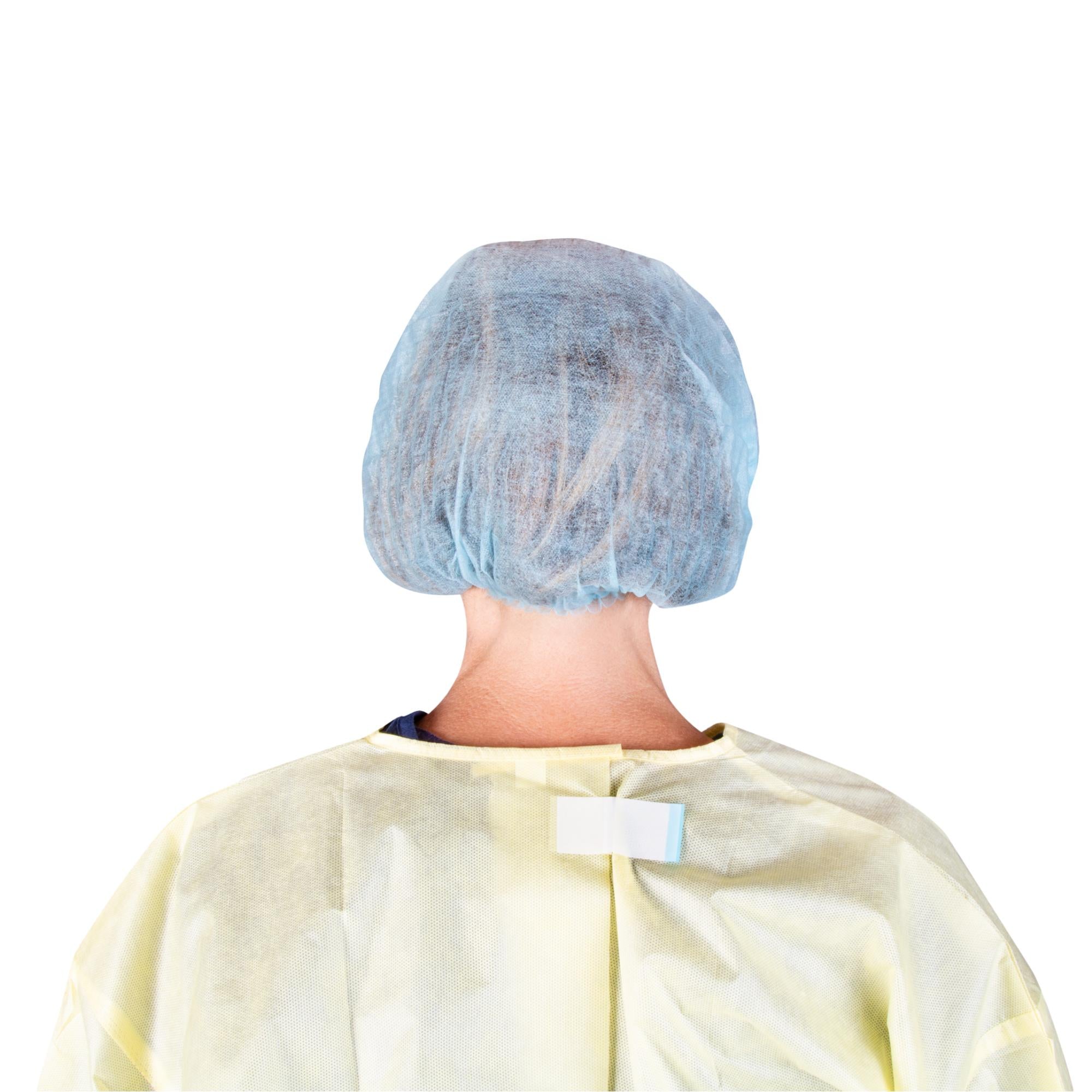 Disposable Bouffant Cap - Blue Accordion Style Hair Cover - 100 Count (21