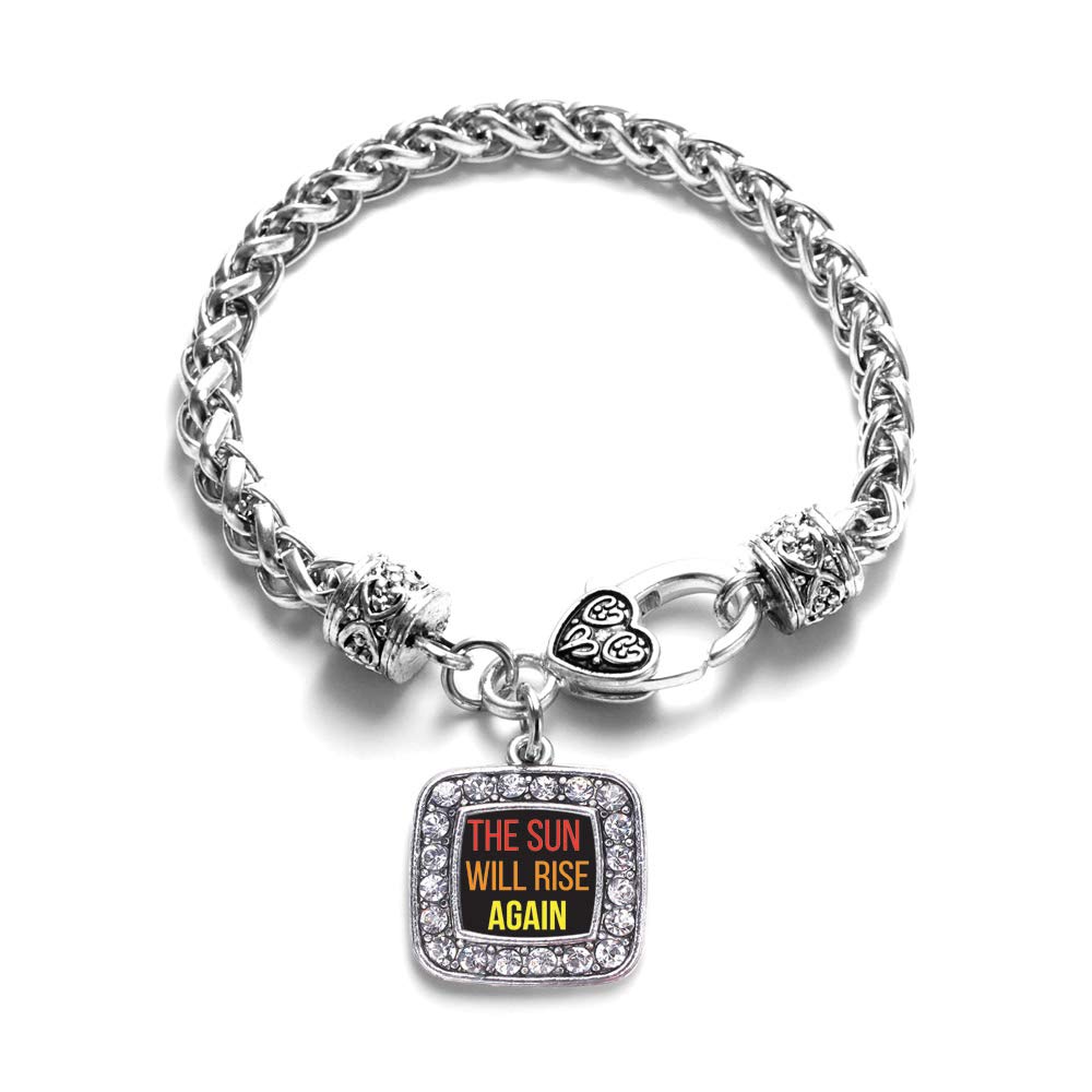 Inspired Silver - Elegant Sterling Silver Square Charm Bracelet with Sparkling Cubic Zirconia Jewelry for Women | Perfect for Parties, Weddings & Everyday Wear