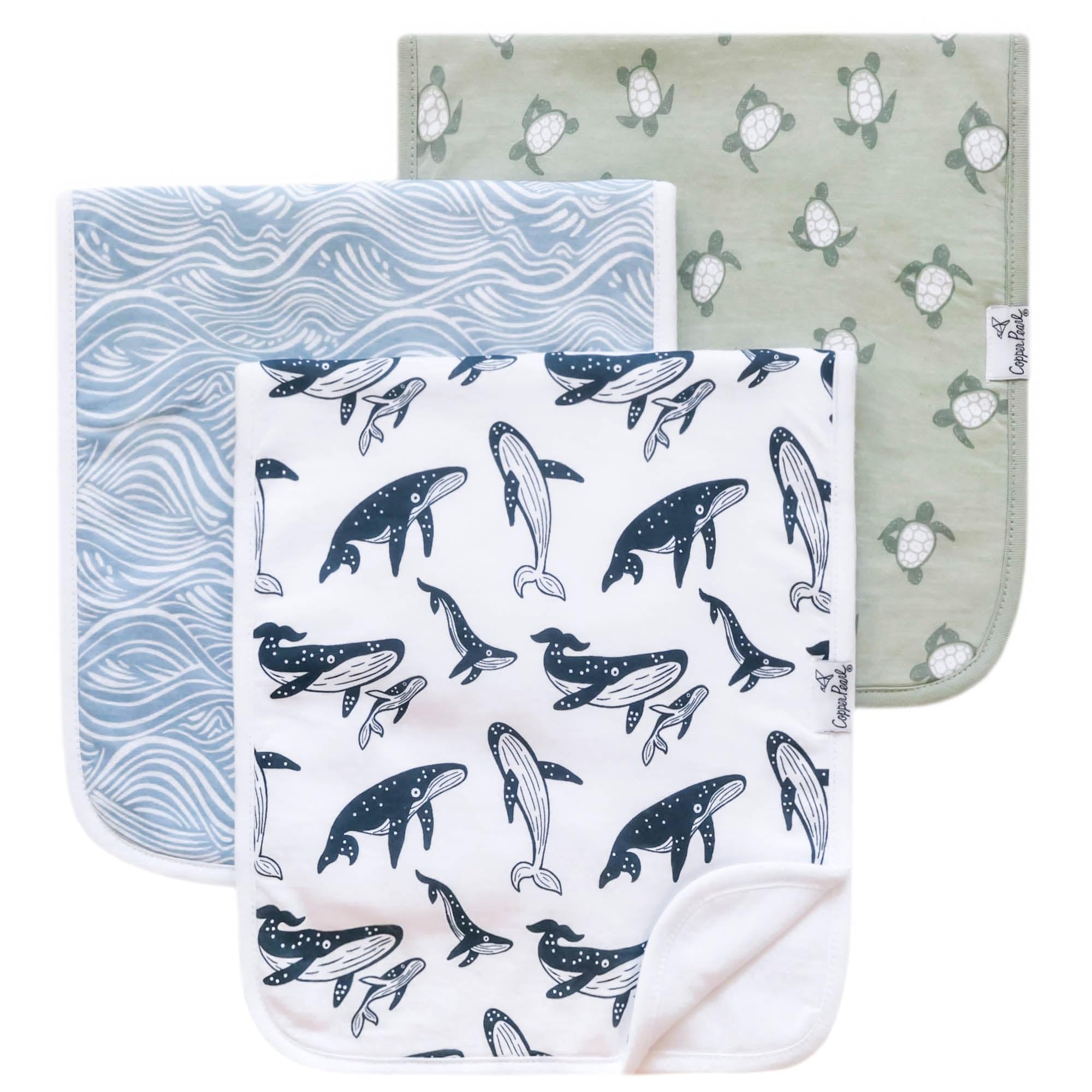 Premium Baby Burp Cloths - 3-Pack Large Cotton Spit Up Rags for Newborns, Ultra Soft & Absorbent with 3 Layers, Perfect Baby Shower Gift for Boys & Girls (21