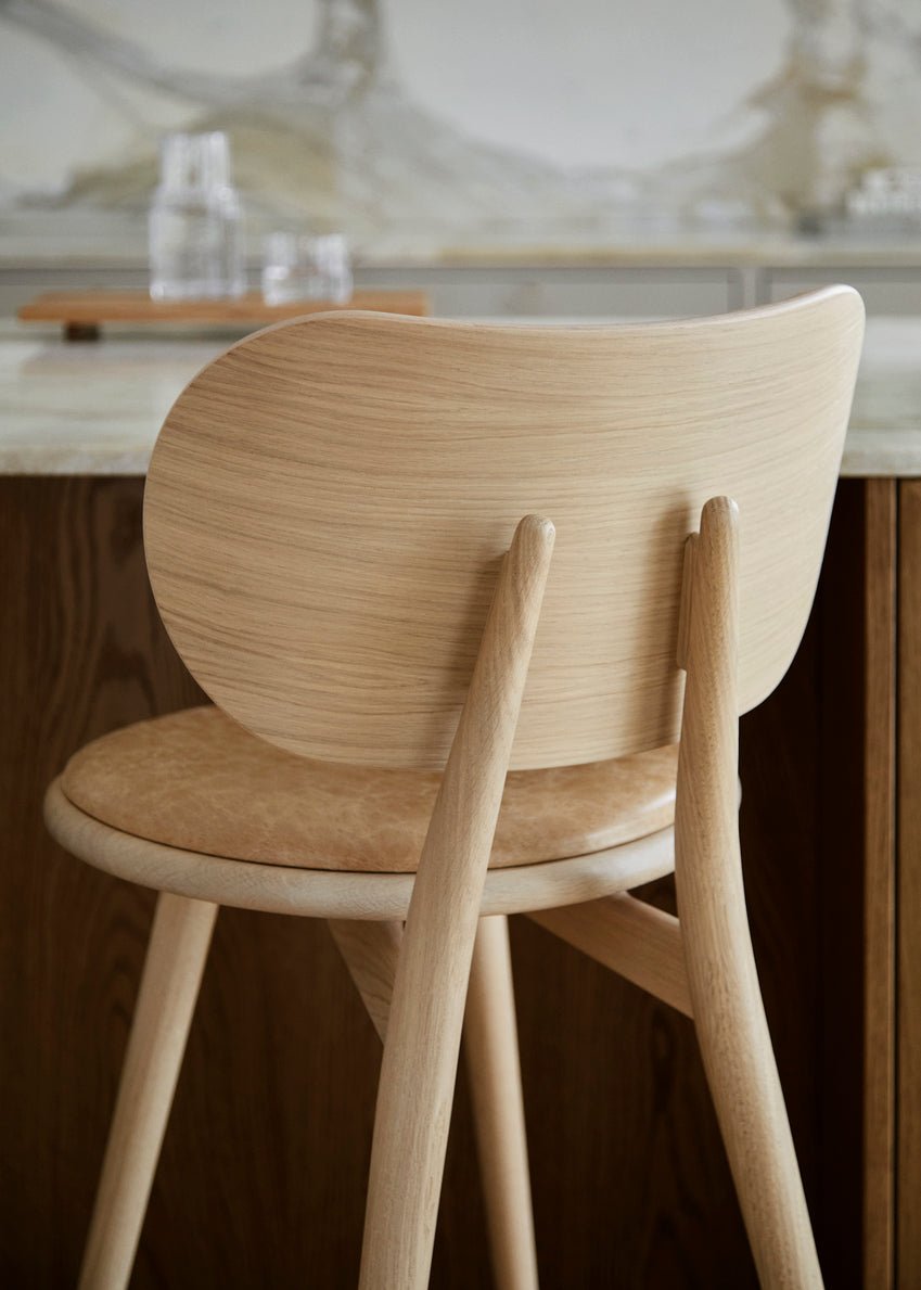Modern High Stool with Backrest - Ergonomic Bar Stool for Kitchen Island, Breakfast Nook & Home Office - Durable & Comfortable by Mater