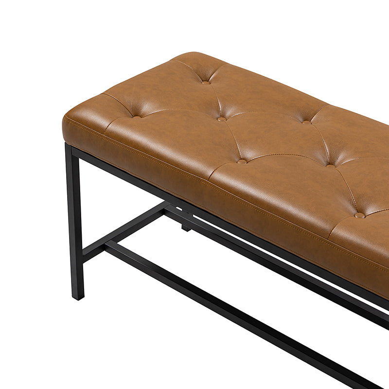 Johannes Upholstered Bench - Stylish Storage Ottoman with Tufted Cushion, Modern Entryway Bench for Bedroom, Living Room & Hallway - Perfect for Seating, Storage & Home Decor