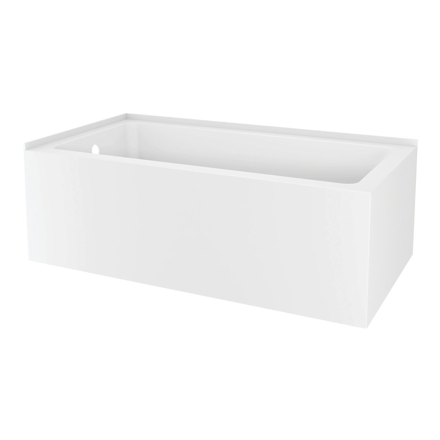 Aqua Eden VTAP6032L21TS 60 Inch Acrylic Rectangular 2 Wall Corner Alcove Bathtub - Left Hand Drain, Glossy White - Perfect for Small Bathrooms & Spa-Like Retreats