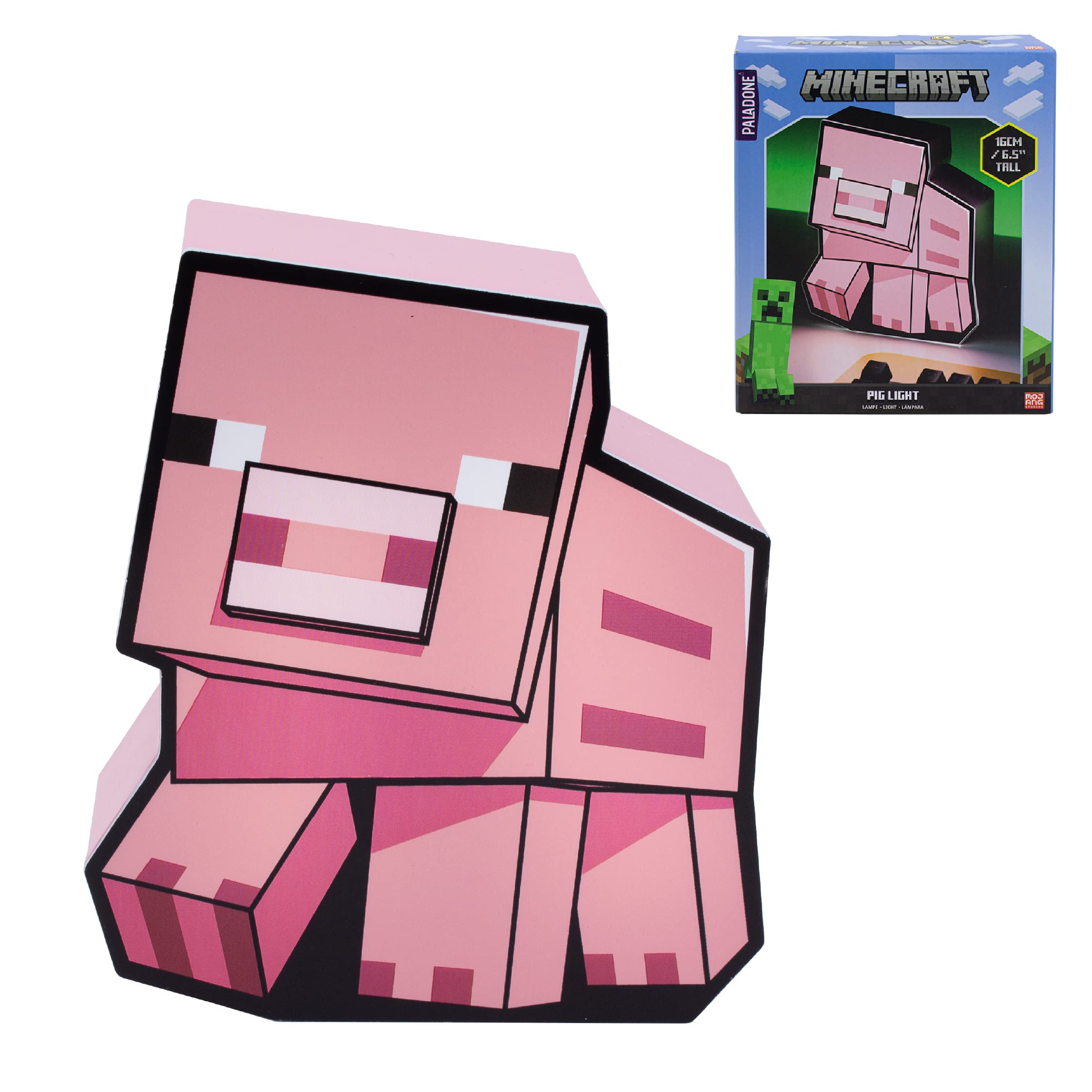 Official Minecraft Pig Night Light - Licensed LED Desk Lamp & Kids Bedroom Decor for Boys & Girls - Perfect for Bedtime, Gaming Rooms & Study Areas