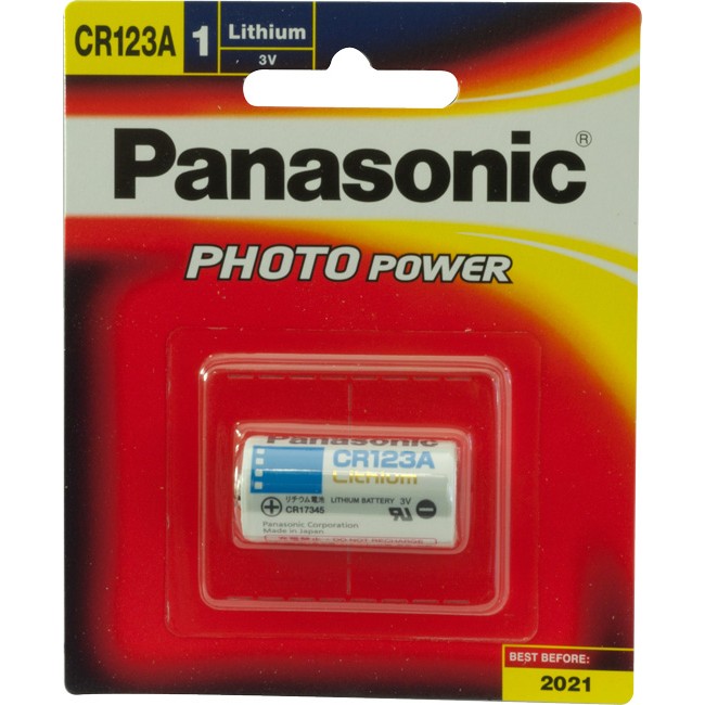 Panasonic CR123A 3V Lithium Battery - High Performance for Cameras, Flashlights & Security Devices - Long Lasting Power Supply for Home & Outdoor Use