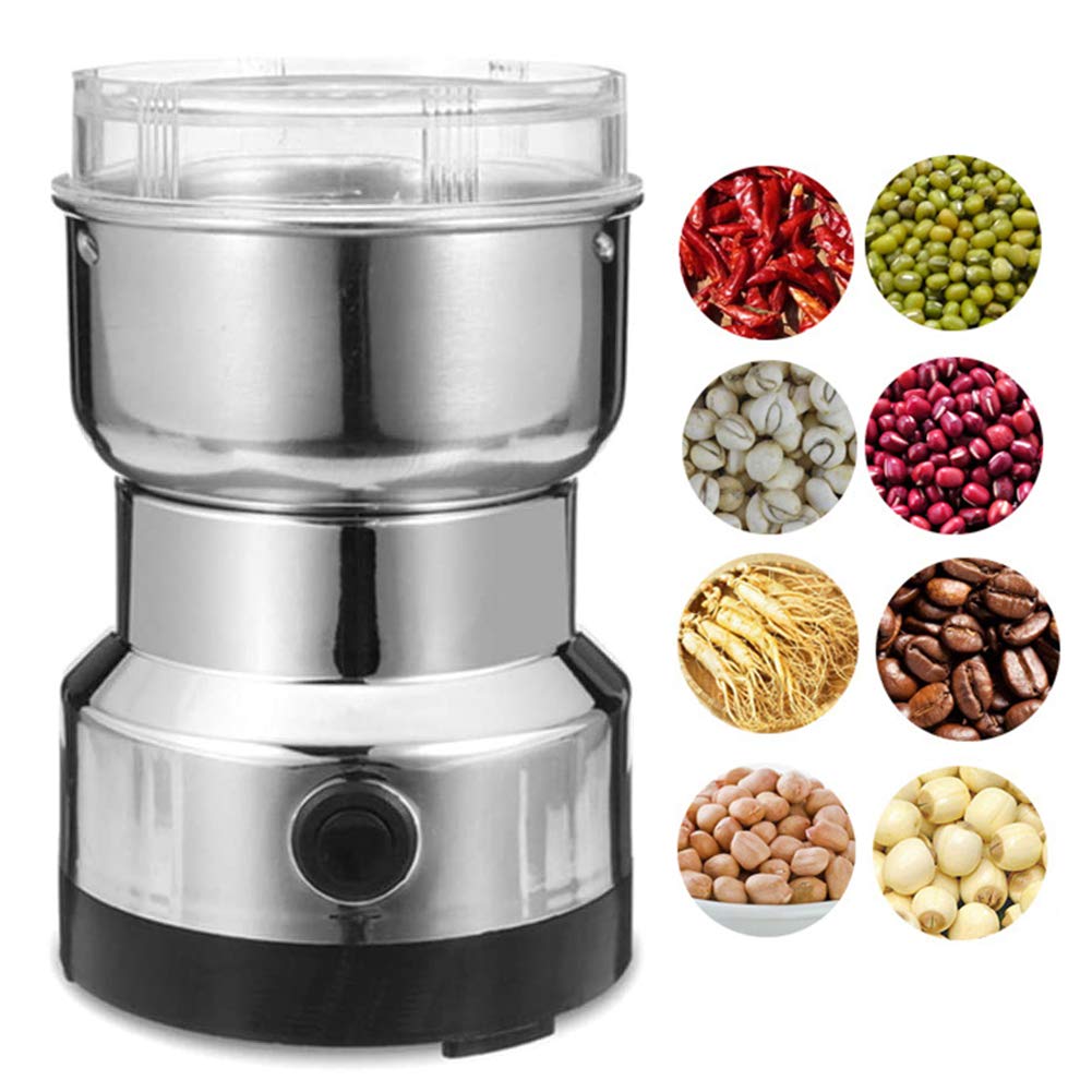 Premium Electric Coffee Grinder - Stainless Steel Blender for Spices, Nuts, Grains & Coffee Beans | Fast & Quiet Multifunction Grinding Machine | Perfect for Home Kitchen, Coffee Shops & Baking