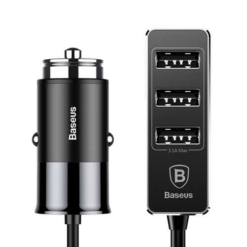 Baseus 5.5A 4-Port USB Fast Car Charger Adapter for iPhone X/8/7, OnePlus 5, Xiaomi 6/Mi A1, Tablets - Perfect for Road Trips & Multi-Device Charging in Your Vehicle