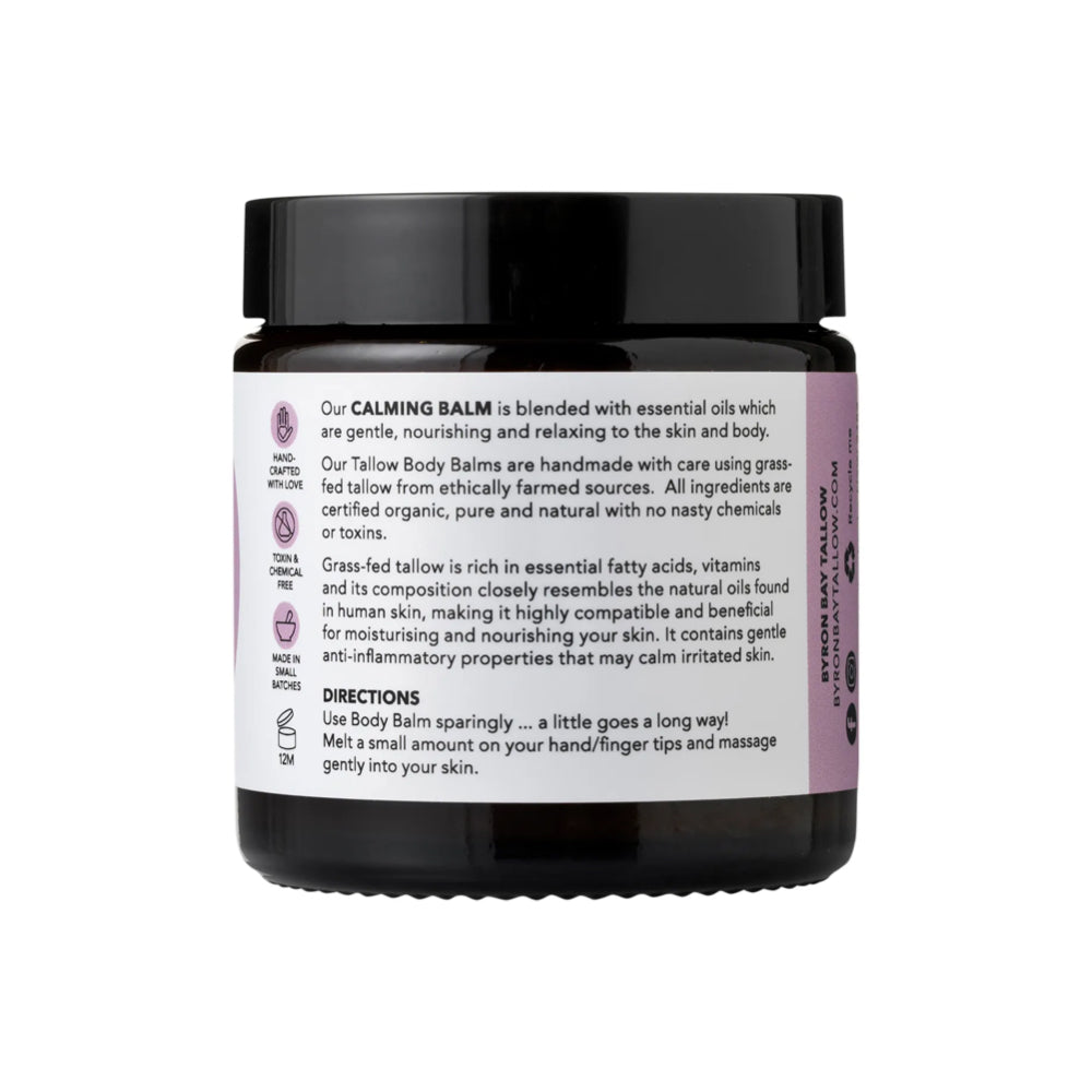 BYRON BAY TALLOW Body Calming Balm 100ml - Organic Skin Soothing Cream for Dry, Irritated Skin - Perfect for Eczema, Psoriasis & Daily Moisturizing