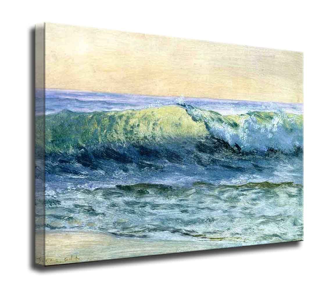 Albert Bierstadt The Wave Framed Canvas Wall Art - 50x70cm (20x28in) Ready to Hang Landscape Painting for Living Room, Bedroom & Office Decor - Perfect for Coastal, Nature-Inspired Interior Design