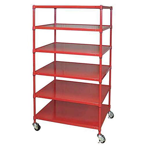 Heavy Duty 6-Shelf Steel Mobile Metal Shelving Unit - 24