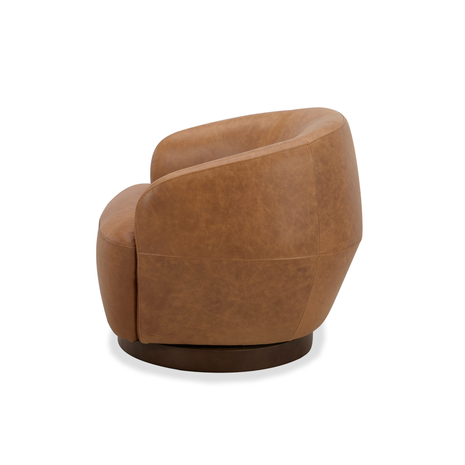 Modern Pod Leather Swivel Lounge Chair - 360° Rotating Recliner for Living Room, Bedroom & Office - Comfortable PU Leather Accent Chair with Ottoman