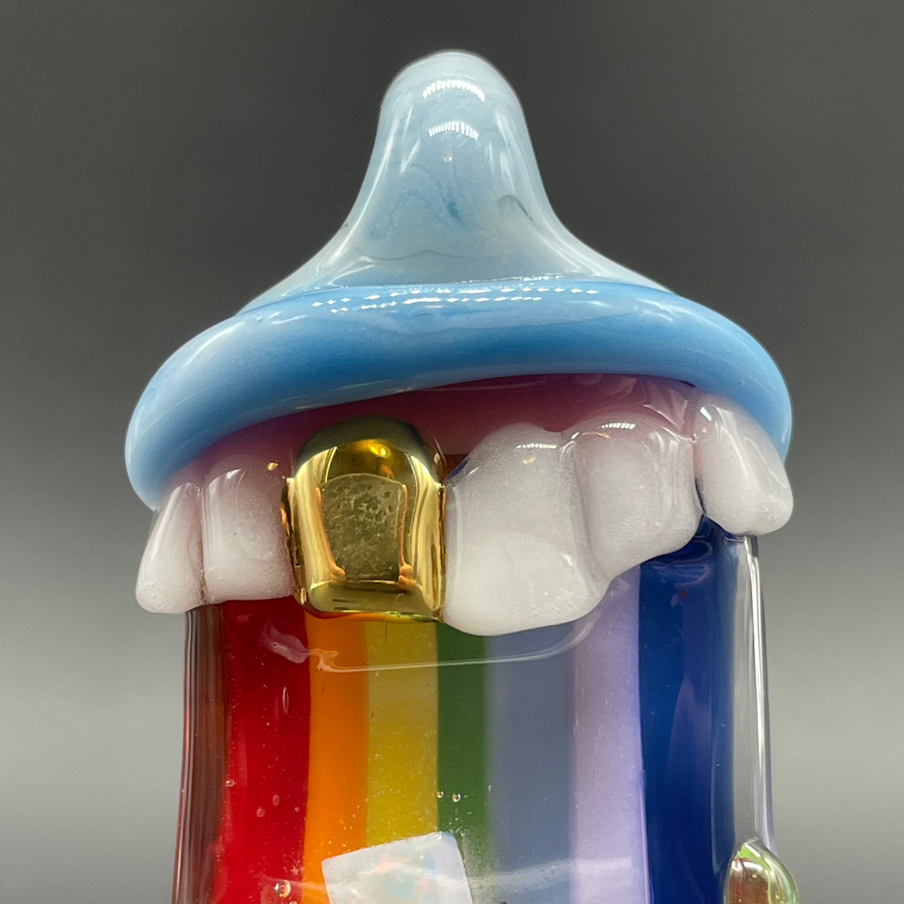 Rainbow Opal Glass Tongue Pendant - Stunning Bohemian Jewelry for Women, Perfect for Festivals, Parties & Unique Gift Giving