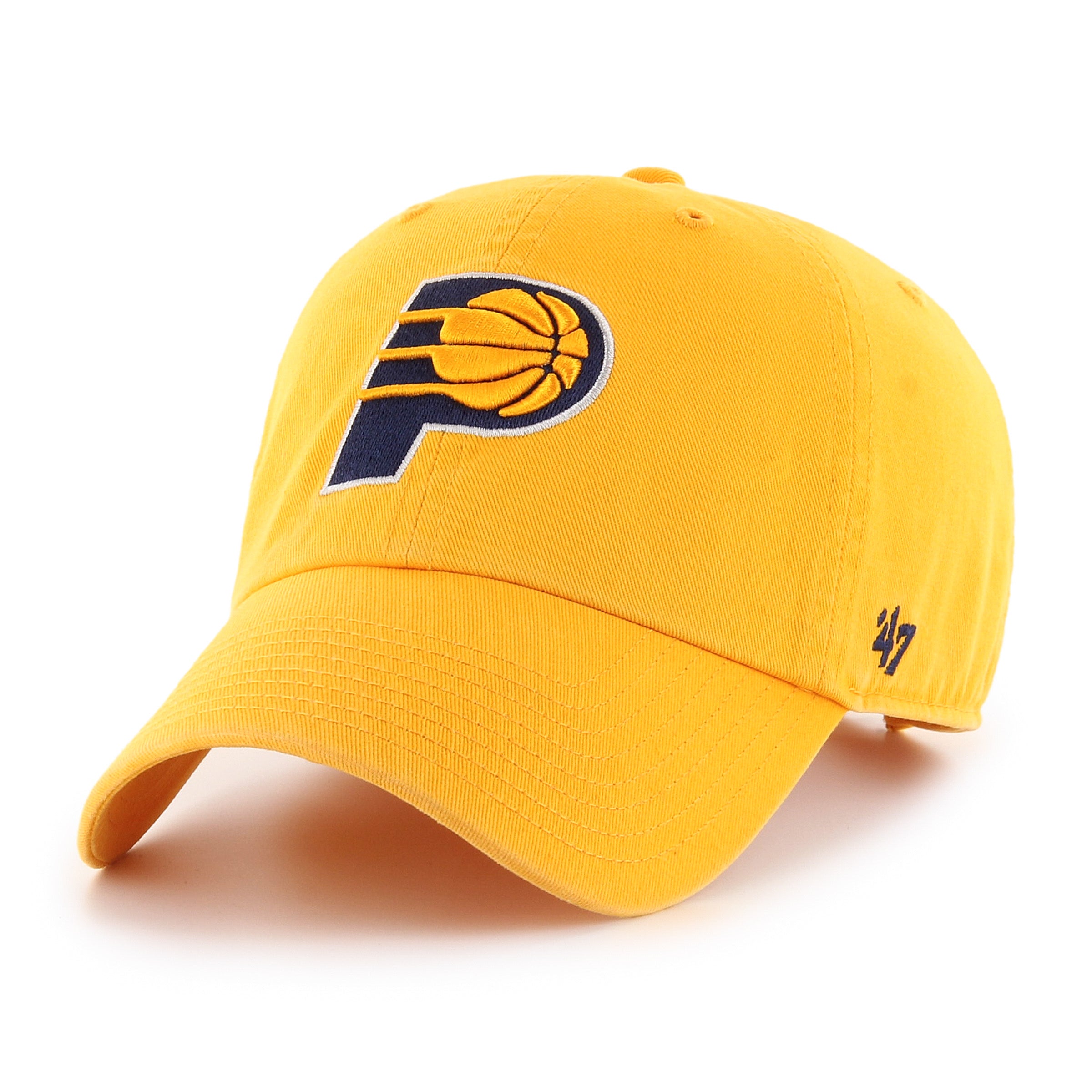 47 Brand Indiana Pacers Cleanup Adjustable Baseball Cap - Gold - Official NBA Licensed Hat for Men & Women - Perfect for Basketball Games, Outdoor Sports & Casual Wear