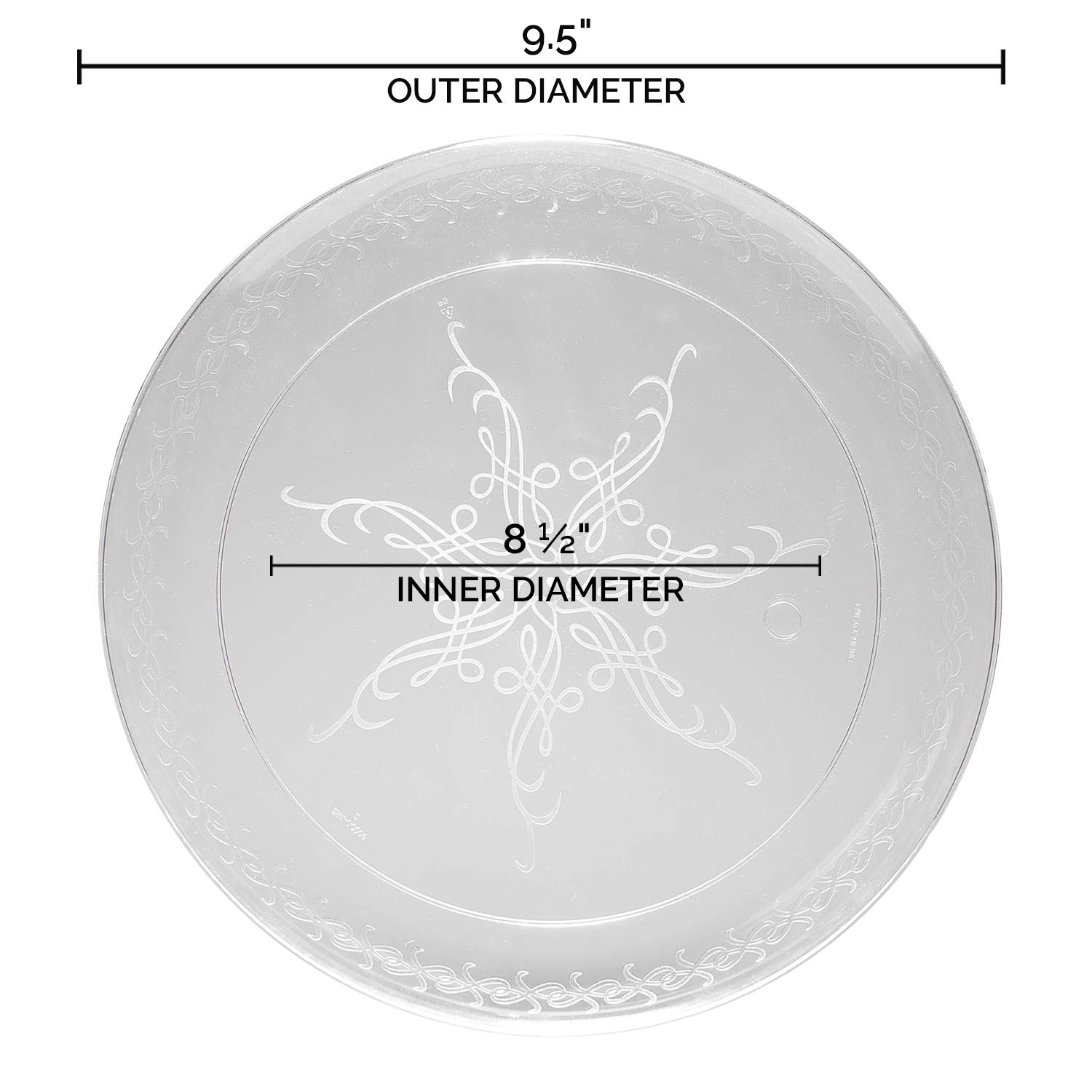 Elegant Disposable Plastic Lunch Plates 240 Pcs - 9.5