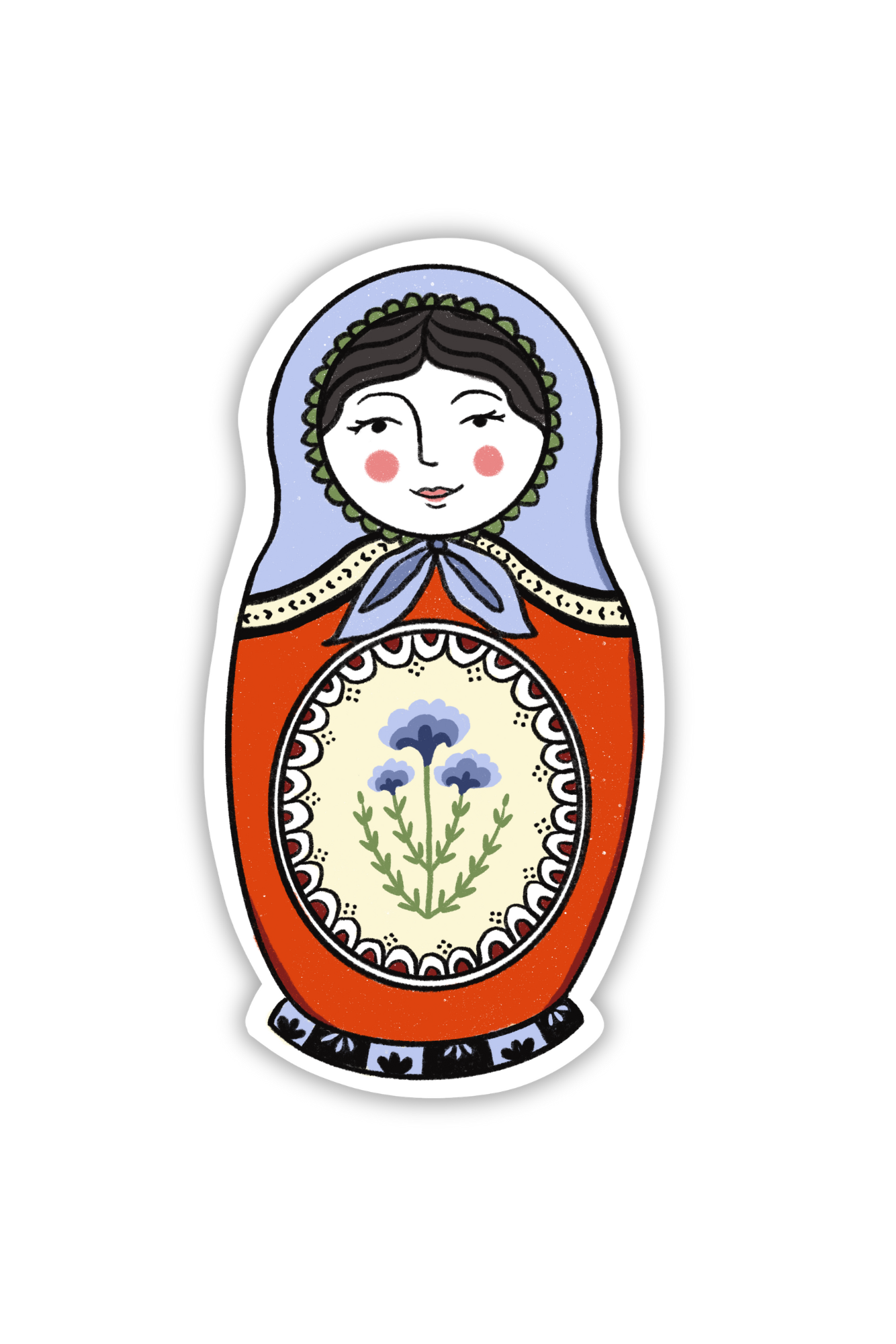 Russian Nesting Doll Die Cut Stickers - Traditional Folk Art Vinyl Decals for Laptops, Water Bottles & DIY Crafts - Perfect for Scrapbooking, Journaling & Gift Wrapping