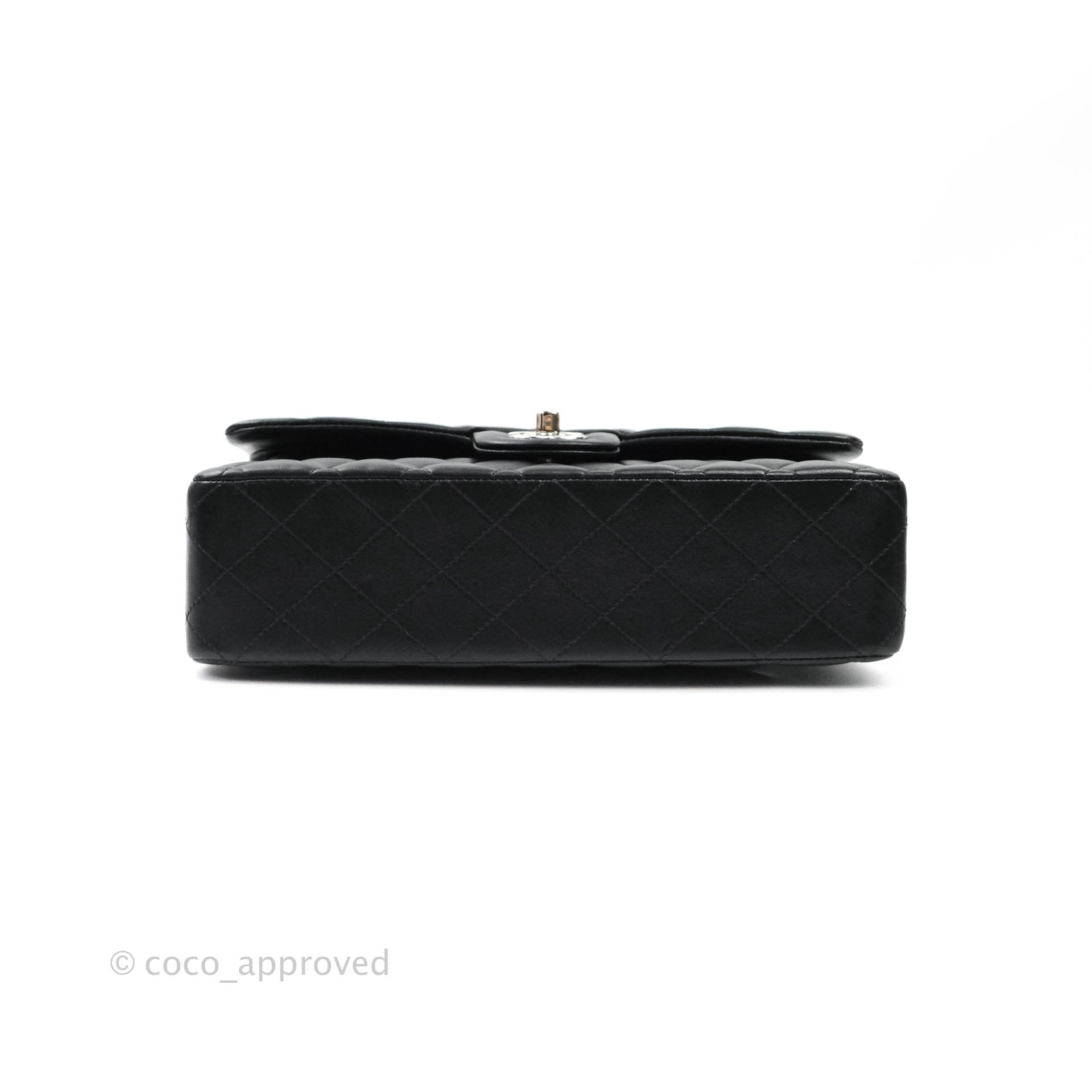 Chanel Classic M/L Medium Double Flap Bag Black Lambskin Silver Hardware - Luxury Designer Handbag for Women, Perfect for Work, Evening Events & Special Occasions