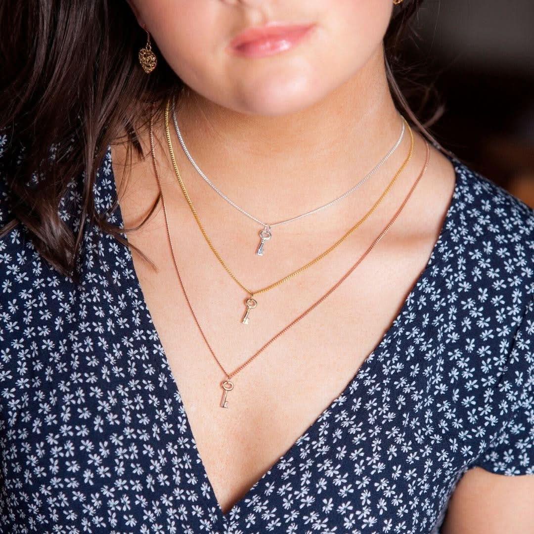 Elegant Gold Key Pendant Necklace for Women - Perfect Gift for Birthday, Anniversary & Special Occasions | Jewelry for Everyday Wear & Formal Events