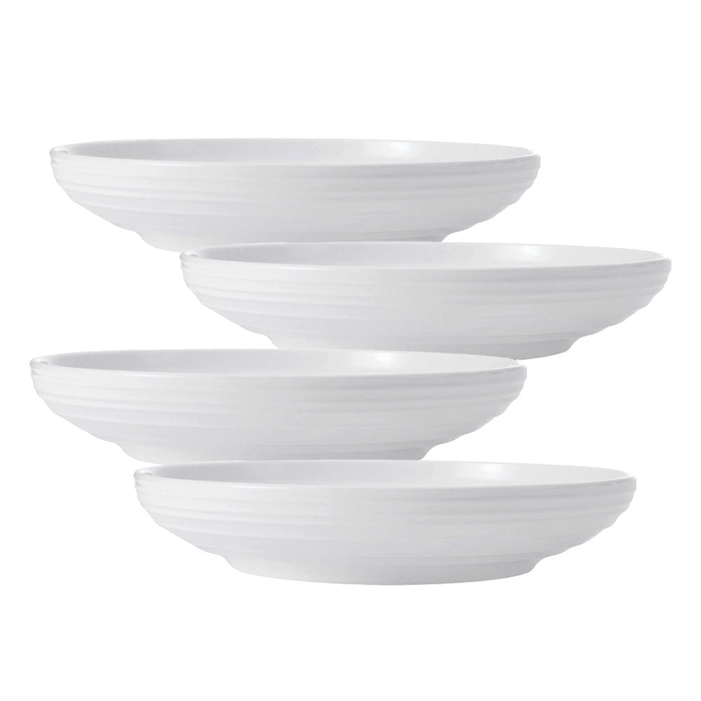 Swirl Bone 4-Piece Pasta Bowl Set - Durable Ceramic Soup & Salad Bowls for Pasta, Ice Cream, Desserts - Perfect for Family Dinners & Entertaining