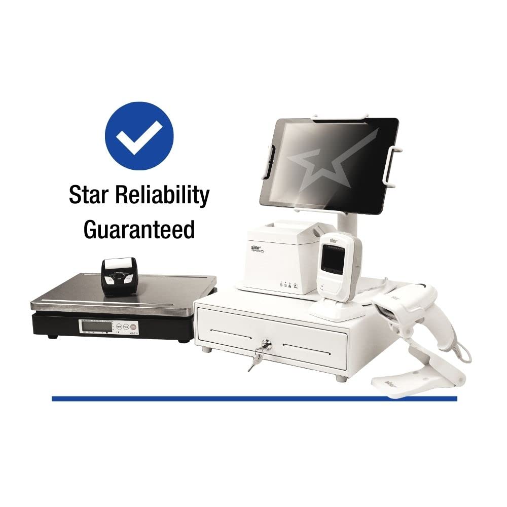 Star Micronics BSH-HR2081BT Wireless Bluetooth Barcode Scanner - 1D/2D Scanning for Retail & Inventory | Compatible with mC-Print & mPOP | White | Perfect for POS Systems, Warehouse Management & Mobile Shopping
