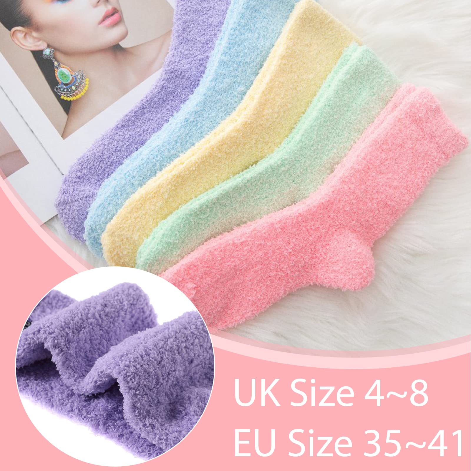 Josnow Women's Fluffy Fuzzy Socks - Ultra Soft Warm Thermal Bed Socks for Winter, Cozy House Slippers - Perfect Christmas Gifts for Mom, Wife, Daughter | Great for Lounging, Sleeping & Cold Weather Comfort
