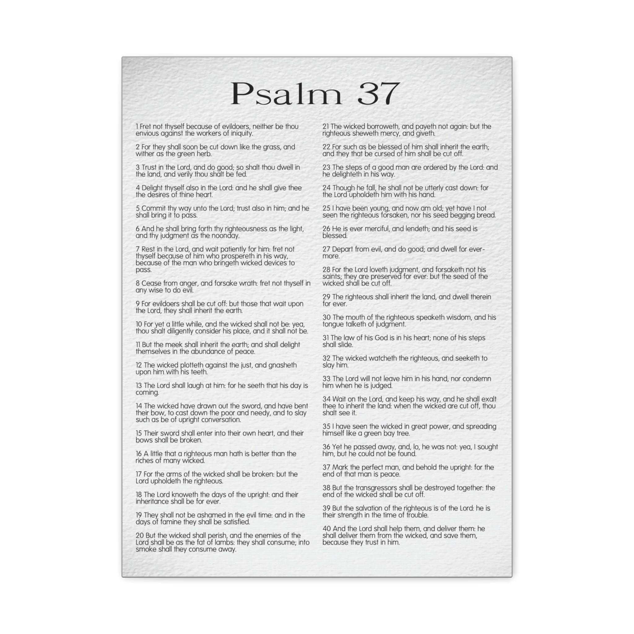 Bible Verse Canvas Art - Psalm 37 Delighting in His Righteousness Scripture Wall Decor - Christian Home Decor, Church Gift & Inspirational Wall Art for Living Room, Bedroom, Office
