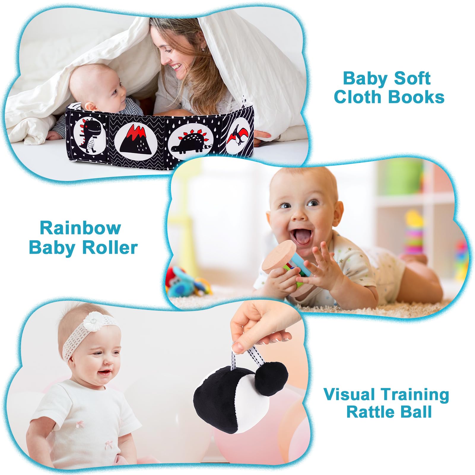 Montessori Wooden Baby Toys 0-6 Months - Educational Learning Activity Box for Newborns & Infants | First Birthday Gift for Boys & Girls (0-18 Months) - Perfect for Early Childhood Development & Sensory Play