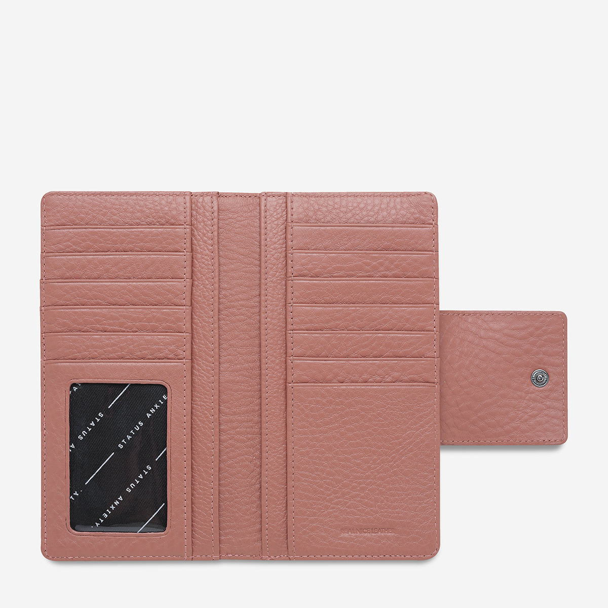Ruins Wallet for Women - Dusty Rose Genuine Leather Slim Card Holder | Perfect for Everyday Use, Travel & Minimalist Lifestyle