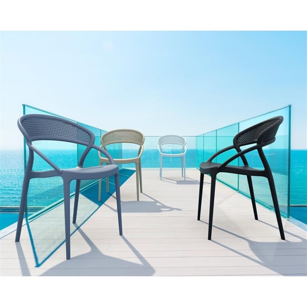 Compania Sunset Patio Dining Chairs in Brown - Set of 2 Outdoor Furniture for Garden, Poolside, Deck & Backyard Relaxation