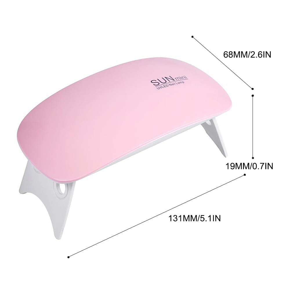 Ritzprime Mini UV LED Nail Lamp - Portable Mouse-Shaped Gel Nail Dryer with USB Cable for All Gel Polish (Pink) | Perfect for Home Manicures, Travel & Salon Use