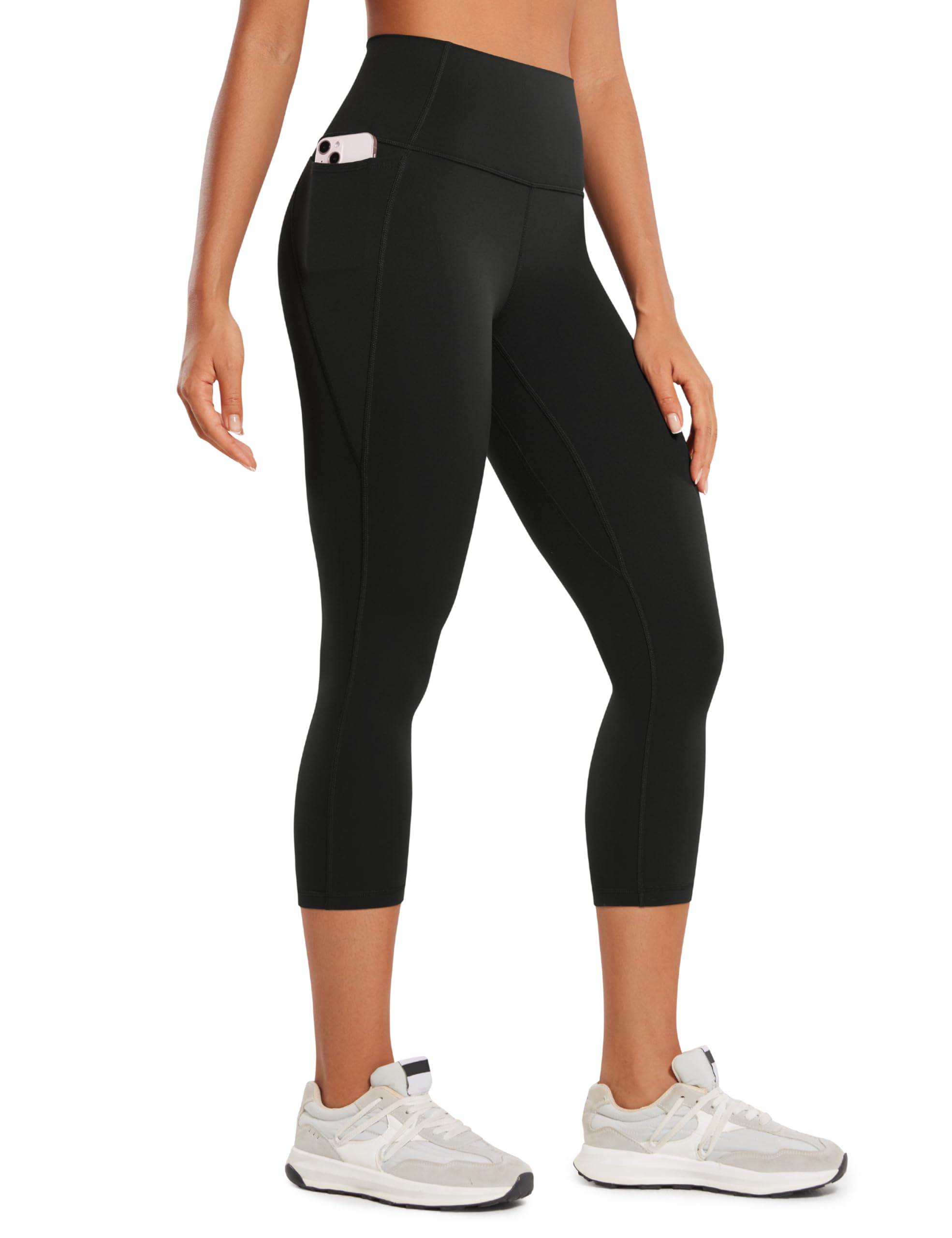 CRZ YOGA Women's High Waisted Butterluxe Workout Capri Leggings with Pockets - 21 Inch Gym Athletic Yoga Pants for Running, Pilates & Lounge Wear