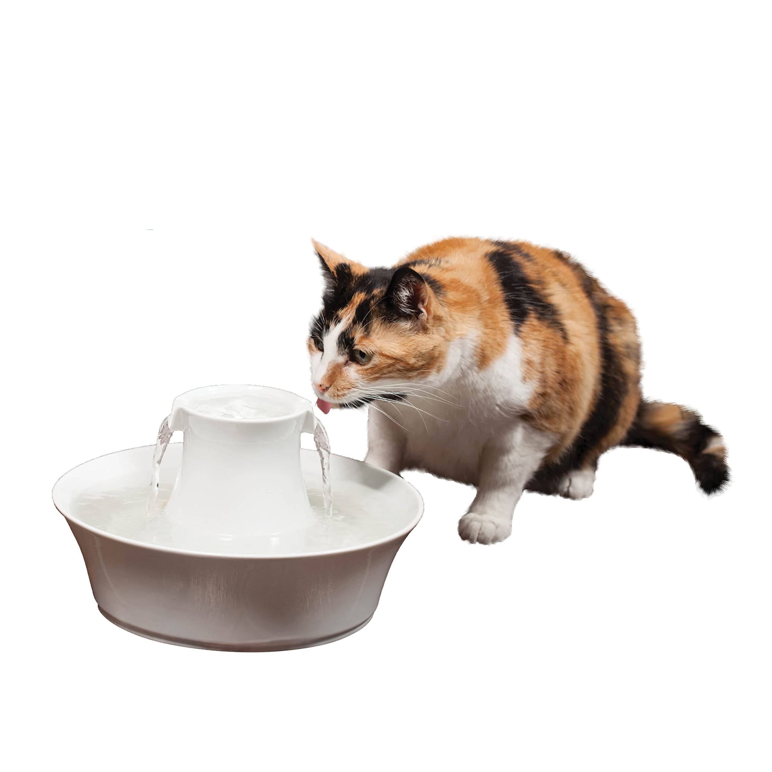 PetSafe Drinkwell Avalon Ceramic Pet Water Fountain - 70 oz. Fresh Flowing Water Dispenser for Cats & Dogs with Filters - Perfect for Home, Office, or Travel Use